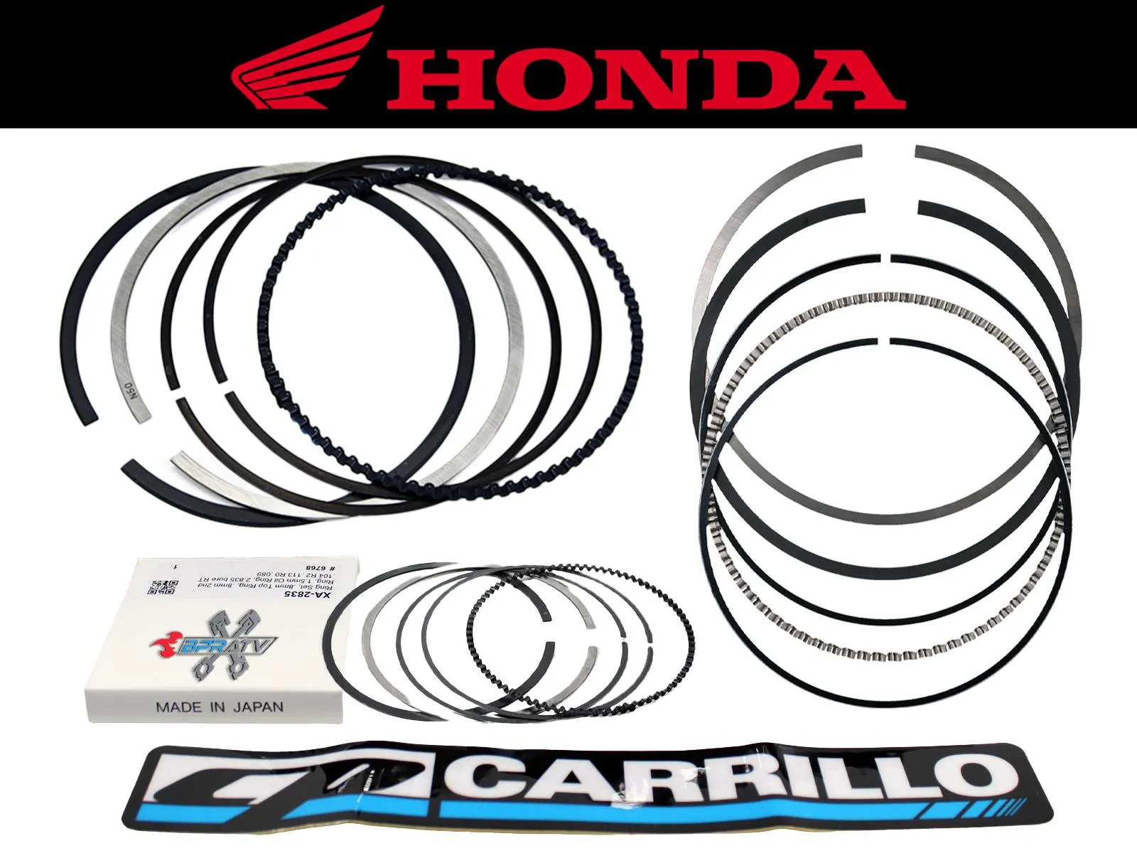 '06  Honda TRX450R TRX 450R 450ER Stock 96mm Bore CP Carrillo Piston Rings Only