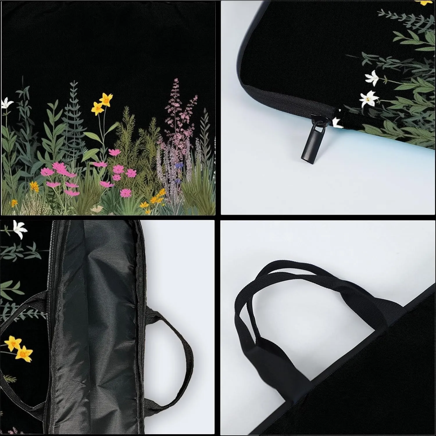 15-Inch Laptop Sleeve  Stylish, Lightweight, Shockproof, Water-Resistant Case for Lenovo, HP, Dell, Asus Notebooks - Weeds