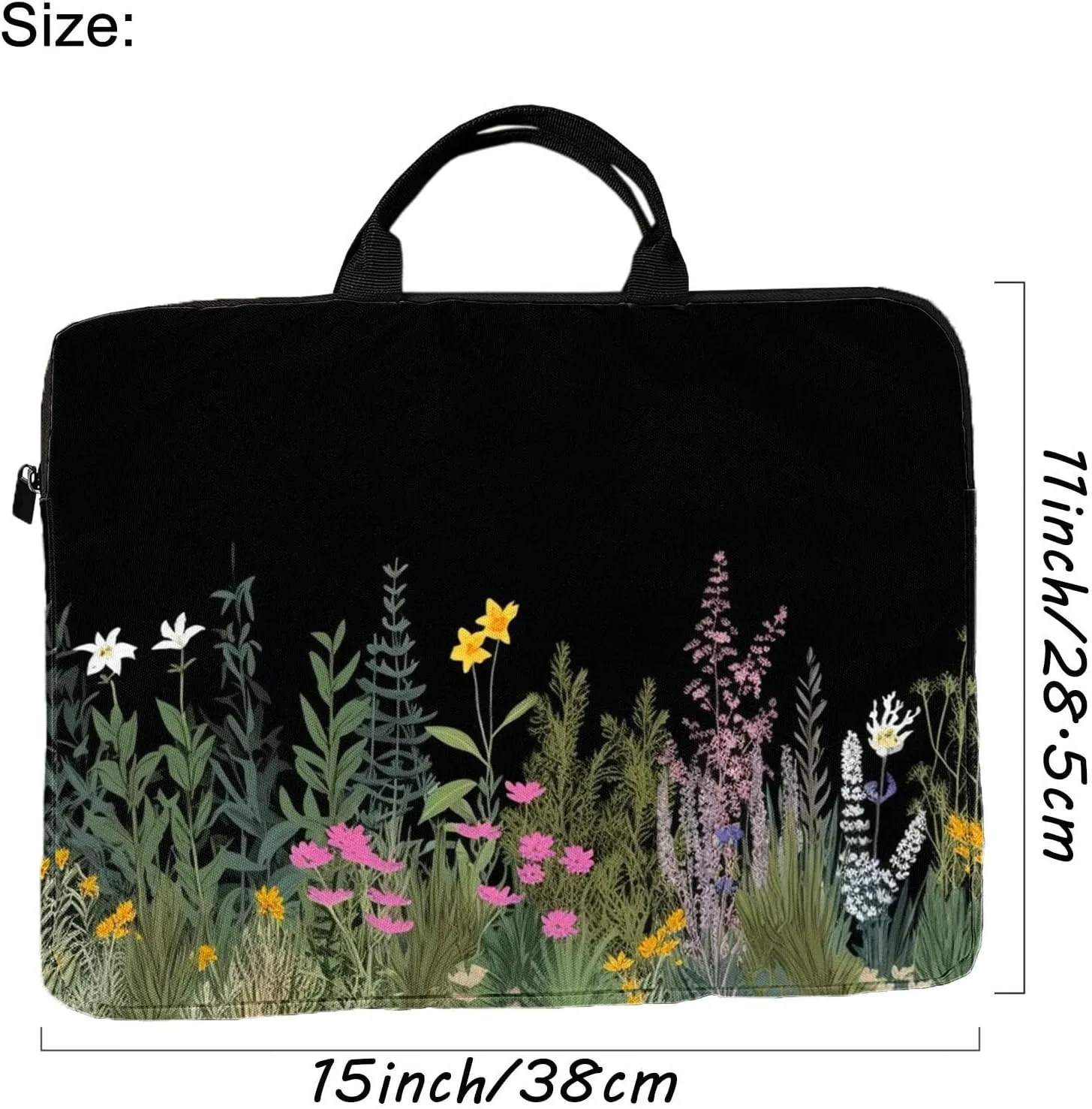 15-Inch Laptop Sleeve  Stylish, Lightweight, Shockproof, Water-Resistant Case for Lenovo, HP, Dell, Asus Notebooks - Weeds