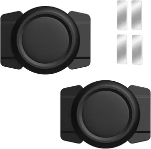 2 Pack Magnetic Holder Case Compatible with AirTag, Hidden Security Protective Cover with Strong Magnet Mount for Metal Surface Car Laptop Bike Waterproof Anti-Loss Silicone Case Black