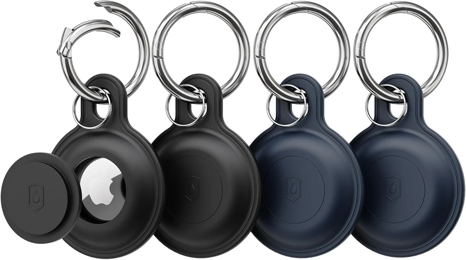 AirTag Holder Air Tags-4 Pack IPX8 Waterproof Apple AirTag Case Silicone AirTags 4 Pack Protective Airtag Keychain