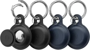 AirTag Holder Air Tags-4 Pack IPX8 Waterproof Apple AirTag Case Silicone AirTags 4 Pack Protective Airtag Keychain
