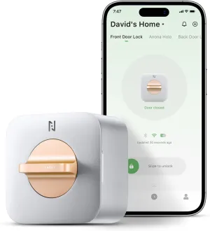 Anona Holo Wi-Fi Smart Lock, Keyless Entry Door Lock with App Remote Control, Auto-Lock & Anomaly Detection, Non-Destructive Installation, Supports Alexa, Apple Home, Matter