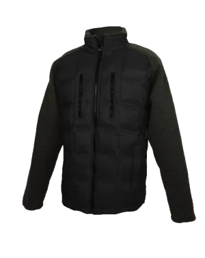ASHORE MENS DOWN AND SWEATER SOFTSHELL HYBRID JACKETS IN BLACK
