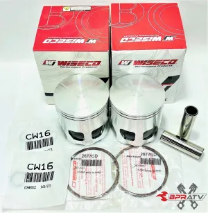 Banshee 64.50mm .020 Over Long Rod Pistons Wiseco Stroker Piston Rings  .50mm