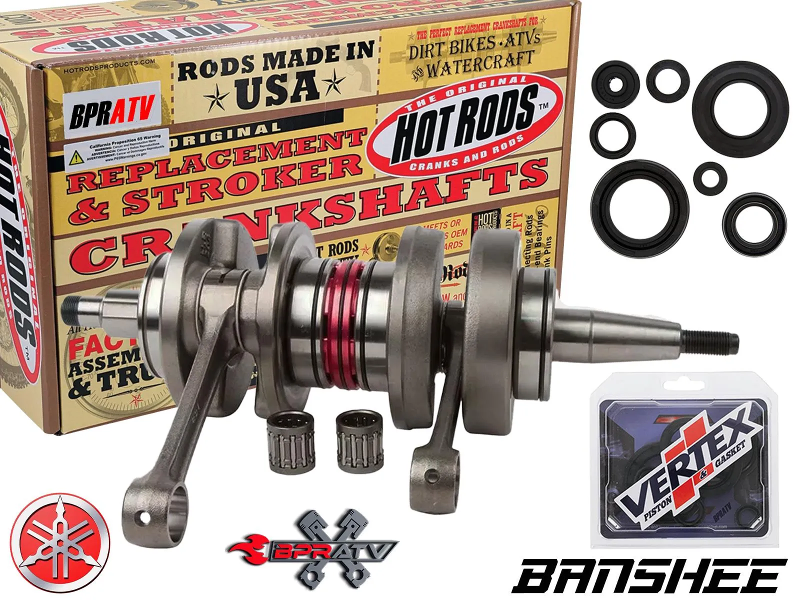 Banshee Hot Rods  4mm Stroker Crank Bottom End Rebuild Kit & Pro Design O-Rings