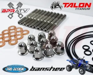 Banshee YFZ 350 BPR TITANIUM Pro Design Cool Head Stud Kit Nuts O-Rings Gaskets