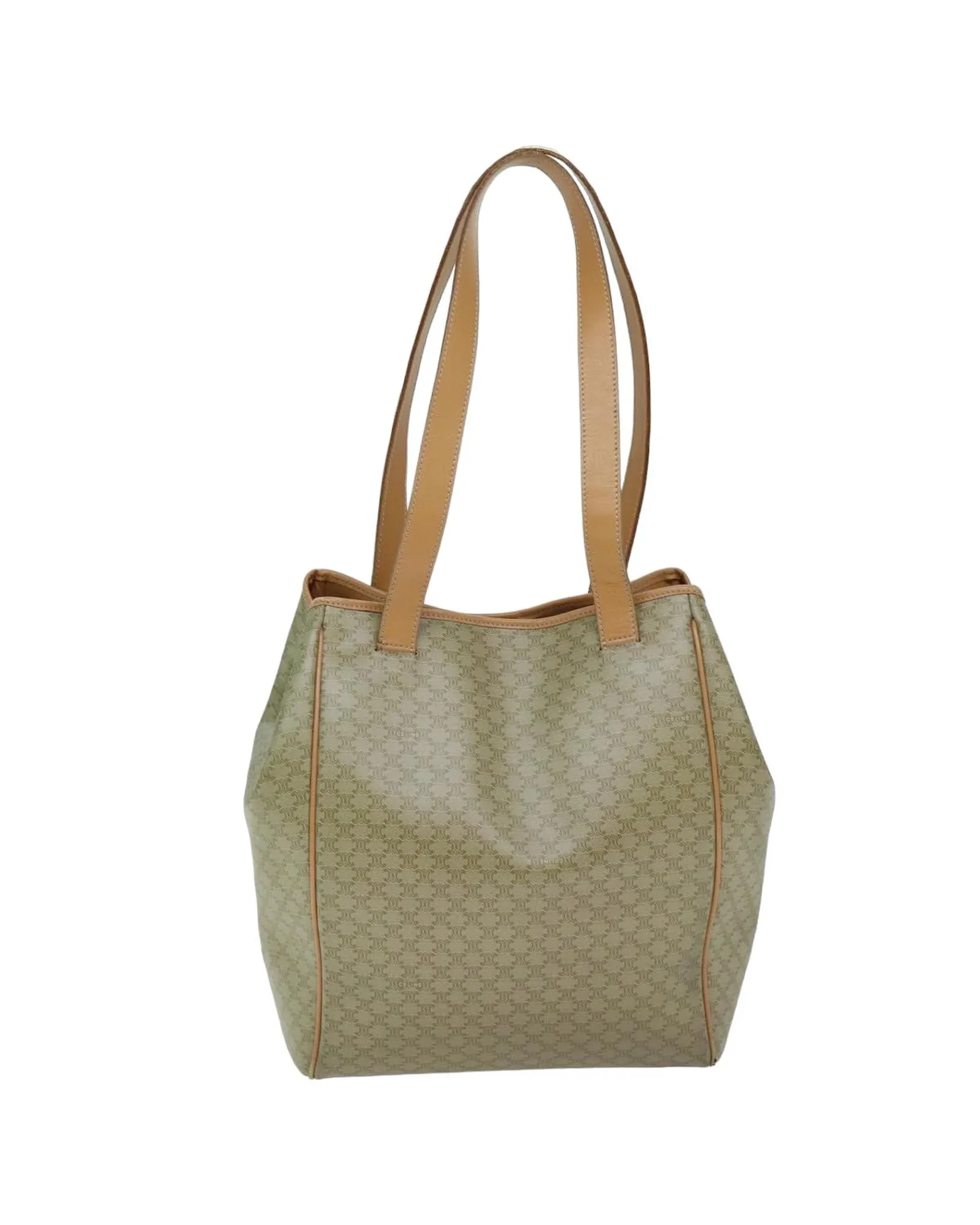 Beige Canvas Tote Bag with Macadam Design