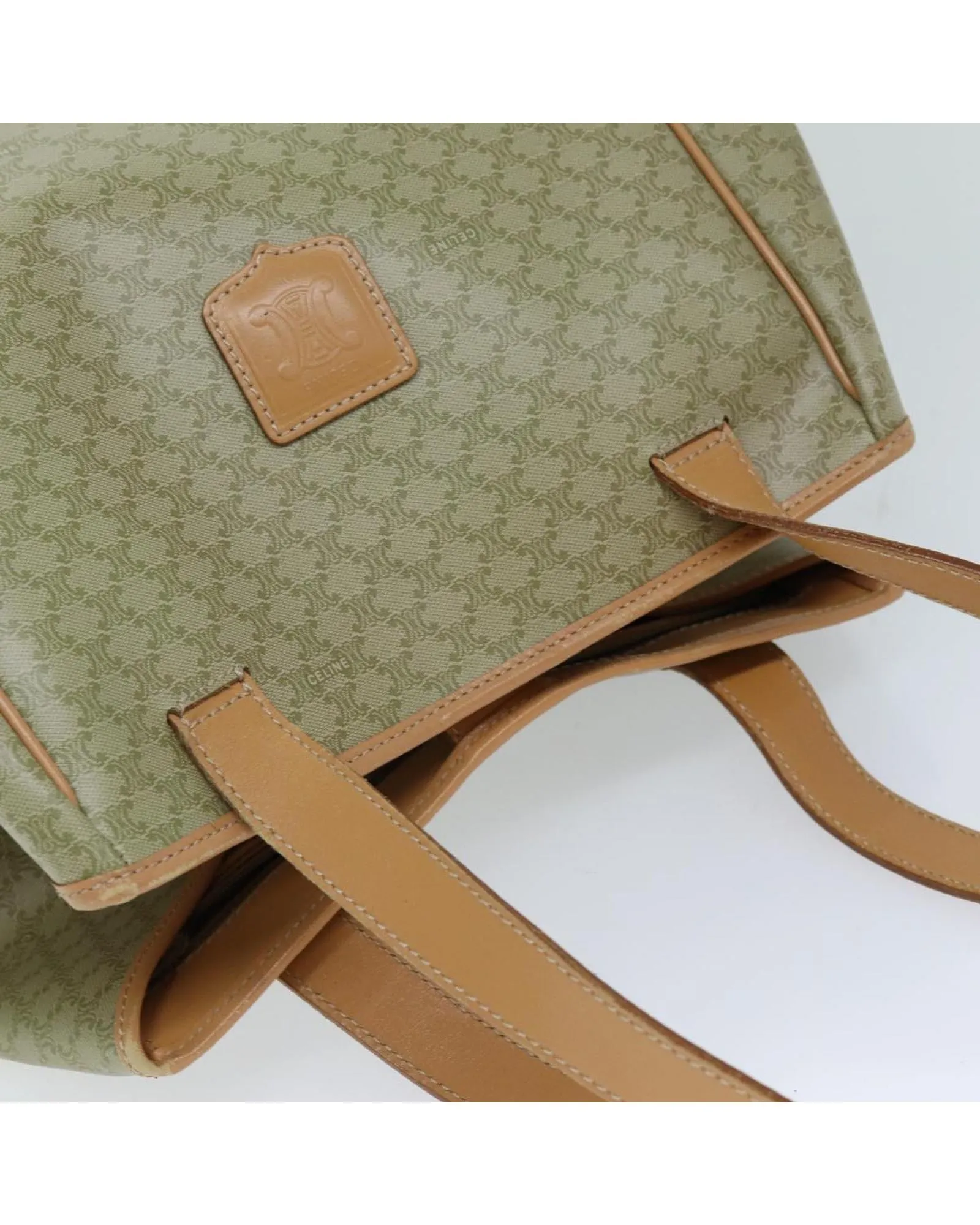 Beige Canvas Tote Bag with Macadam Design