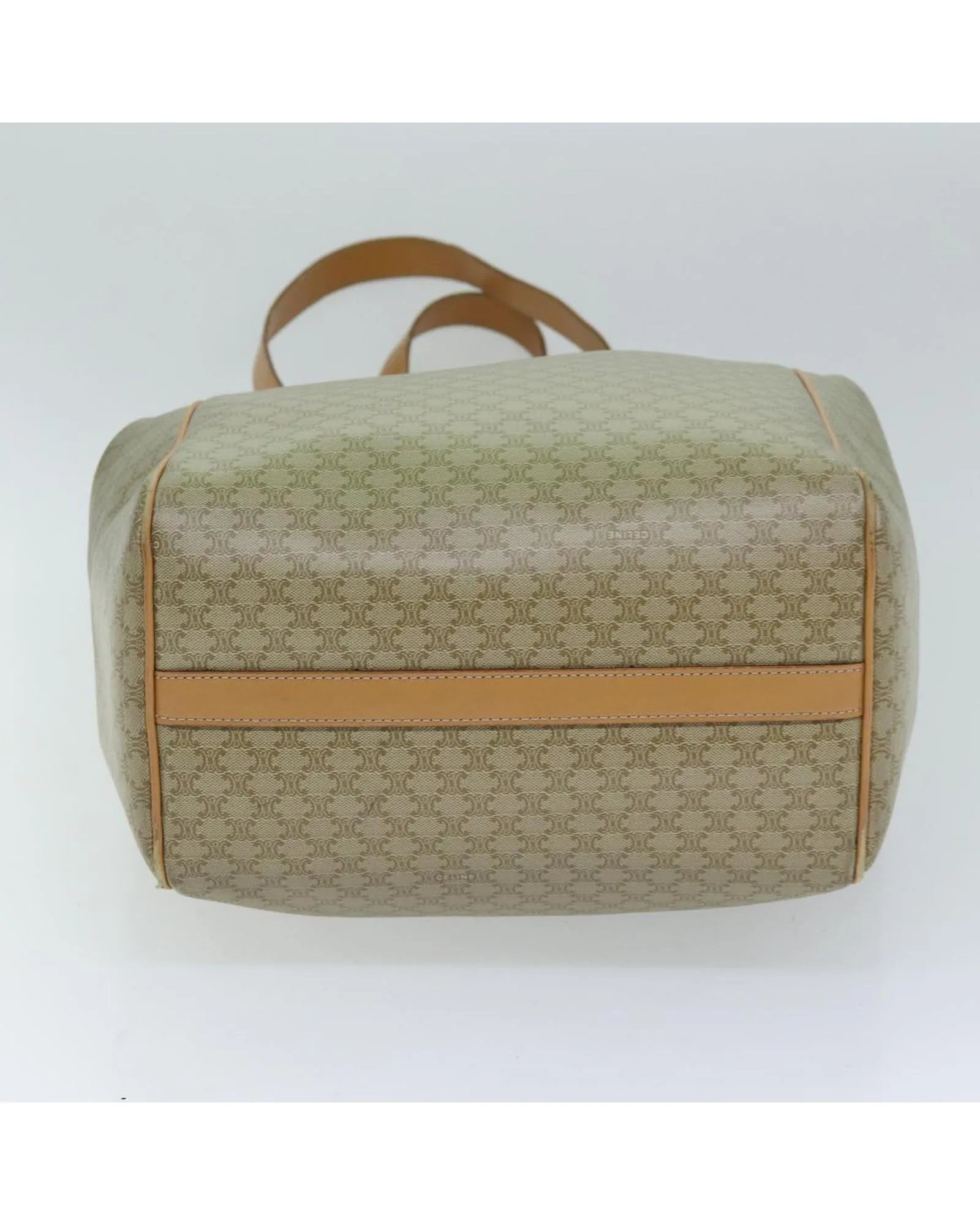 Beige Canvas Tote Bag with Macadam Design