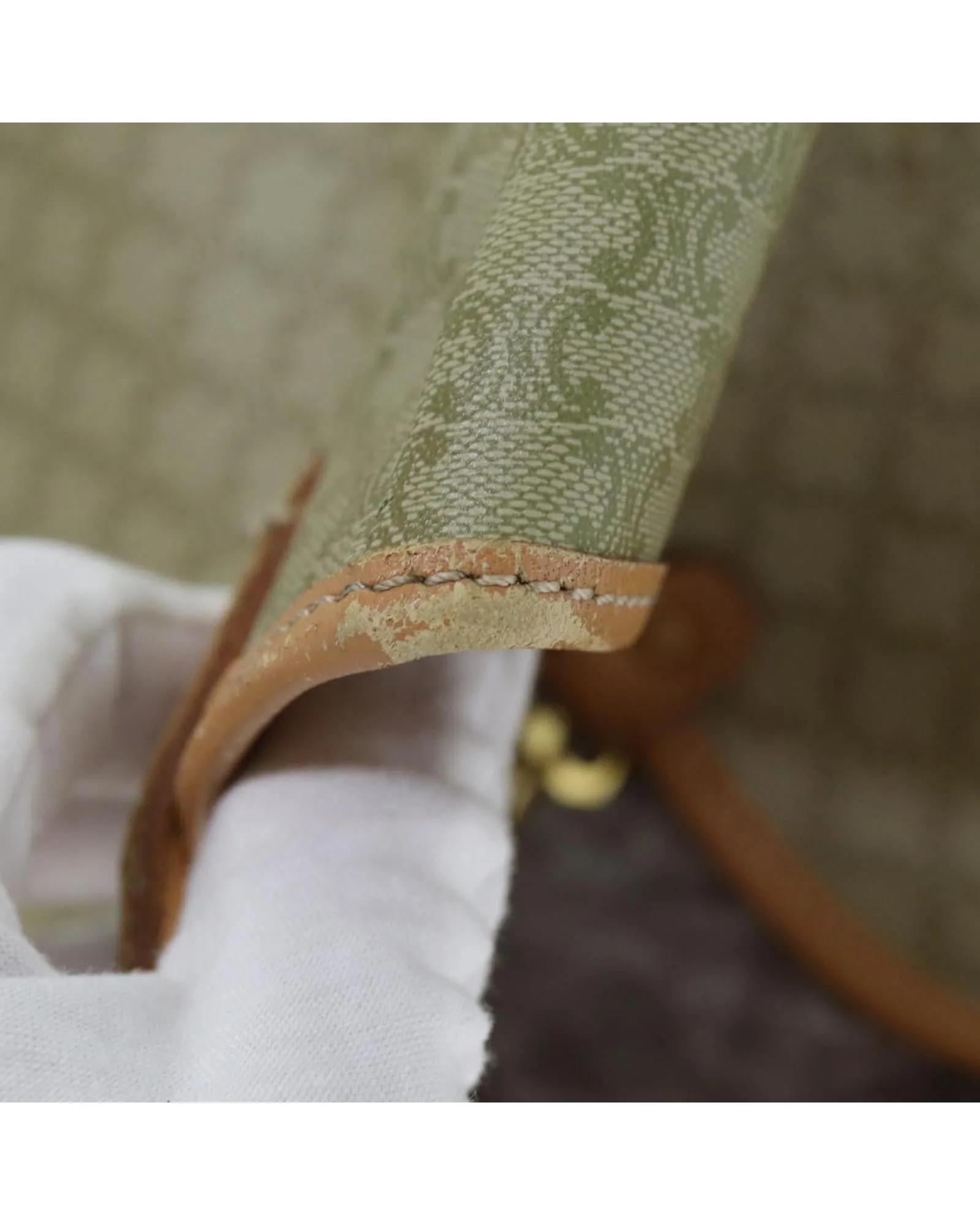Beige Canvas Tote Bag with Macadam Design