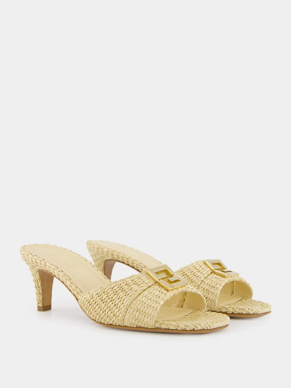 Beige Cotton Fibre FFold Sandals