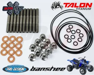 Best Yamaha Banshee TITANIUM Pro Design Cool Head Stud Kit Nuts O-Rings Gaskets