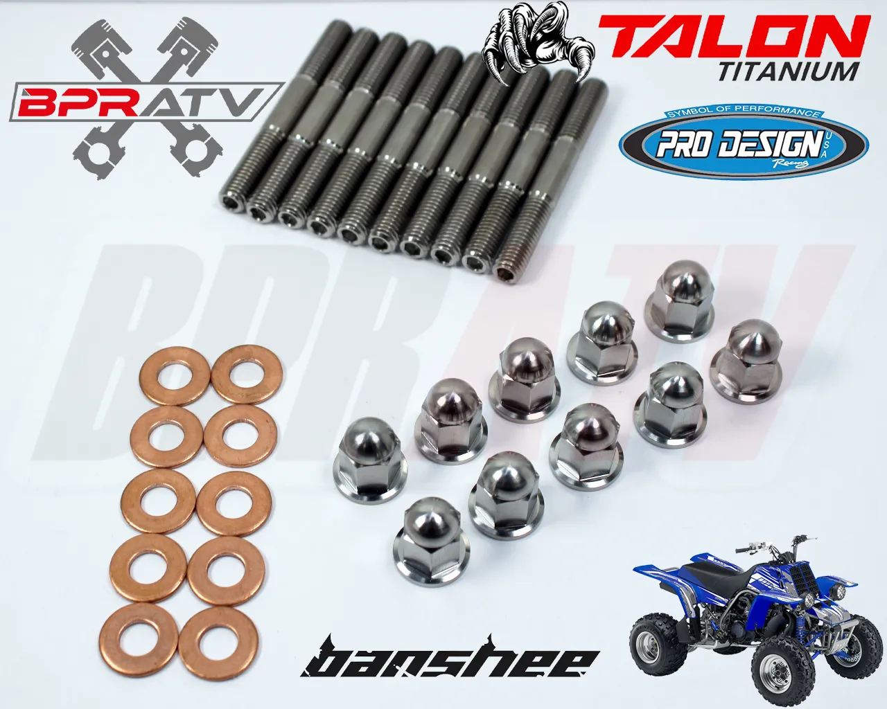 Best Yamaha Banshee TITANIUM Pro Design Cool Head Stud Kit Nuts O-Rings Gaskets