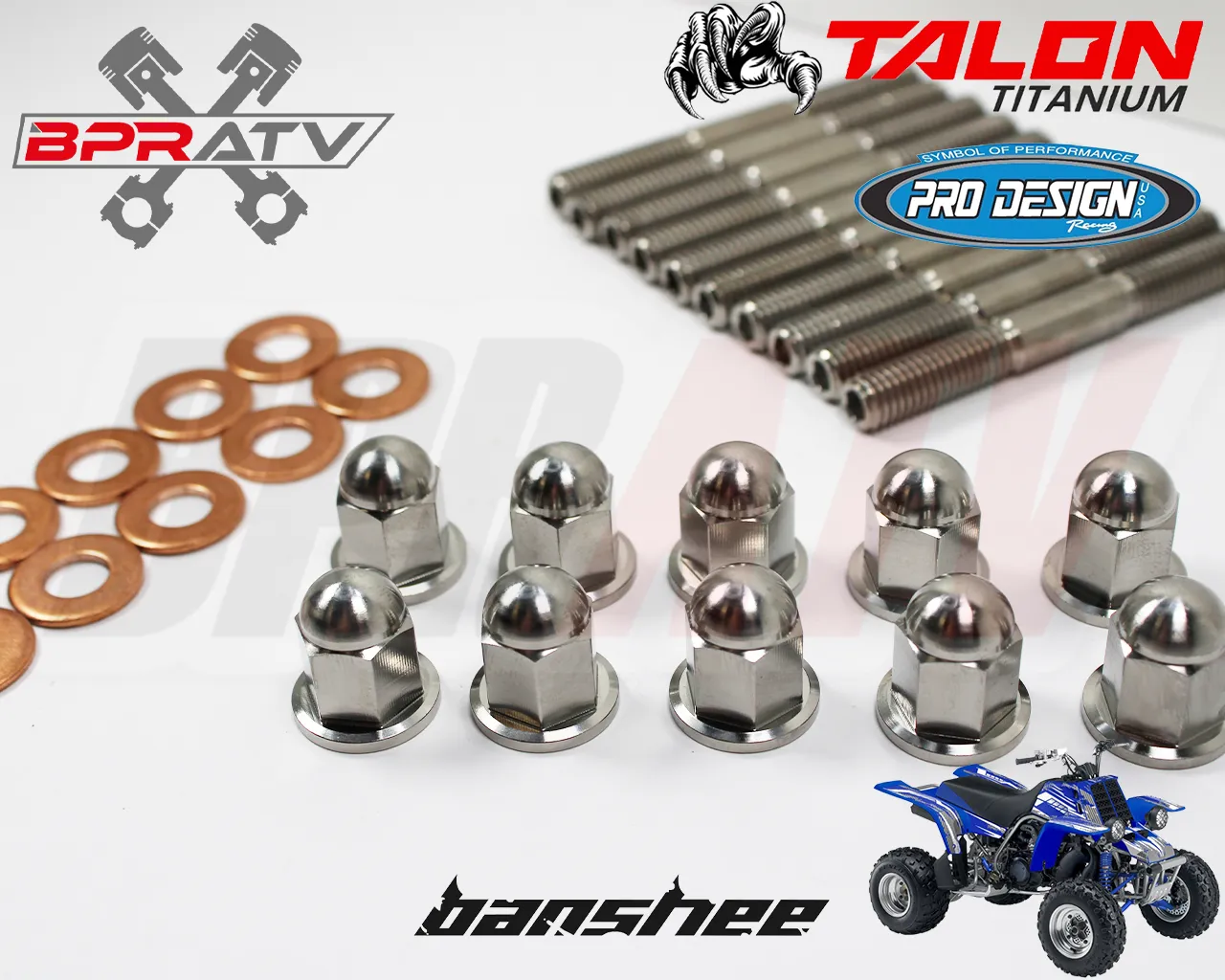 Best Yamaha Banshee TITANIUM Pro Design Cool Head Stud Kit Nuts O-Rings Gaskets