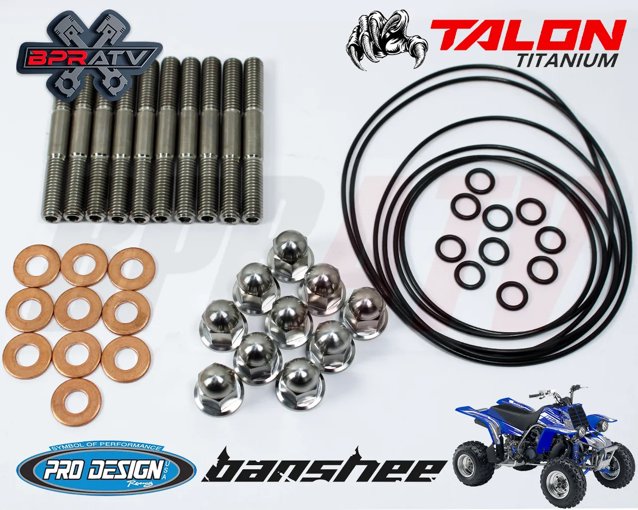 Best Yamaha Banshee TITANIUM Pro Design Cool Head Stud Kit Nuts O-Rings Gaskets