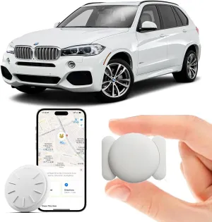 Car GPS Tracking Device for Vehicles,Cars etc,1PCS Real Time GPS Tracker for Vehicles Work with Find My (iOS Only),Mini Hidden Car Tracker with Magnetic Waterproof Case,No Monthly Fee(White)