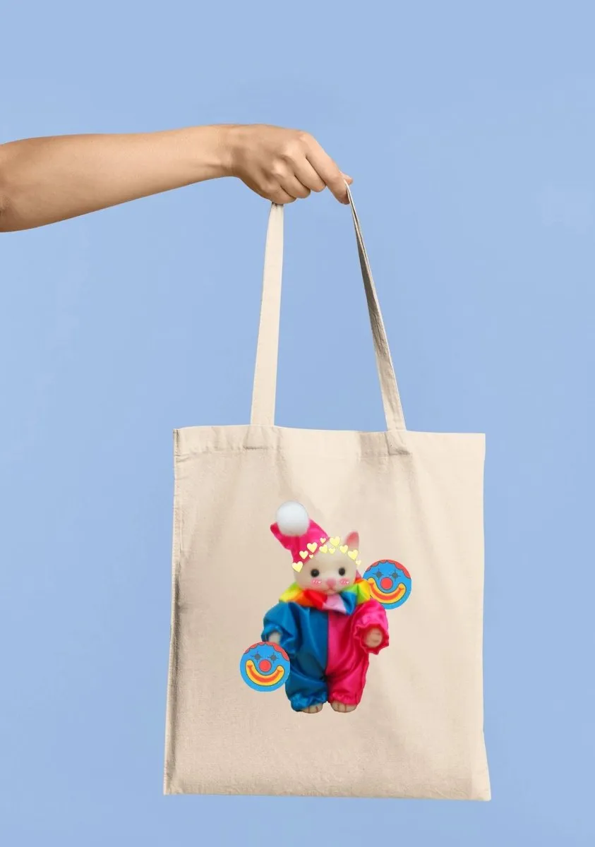 Chat Clown Canvas Tote Bag