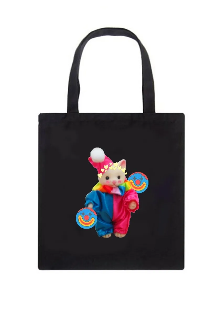 Chat Clown Canvas Tote Bag