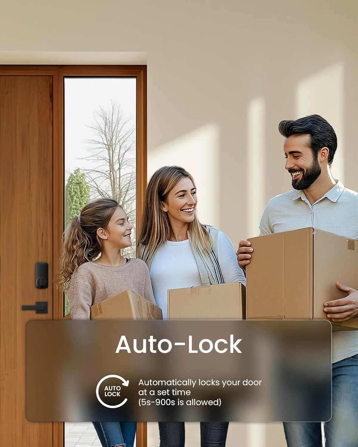 DESLOC B200 Fingerprint Smart Door Lock, Keyless Entry Door Lock, App Control, Smart Locks for Front Door, Smart Deadbolt Lock, Touchscreen Keypad, Emergency Power Port, 12 Months Battery, Sliver