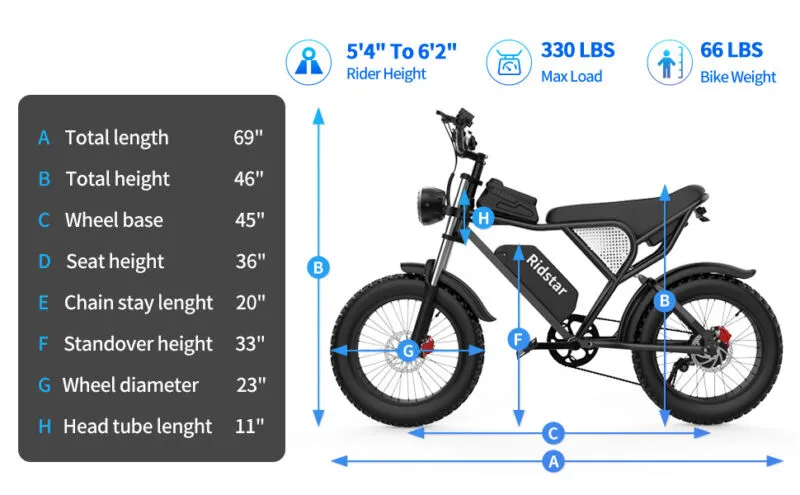 Electric Bike 1000W/2000W Fat Tire 20" Mountain E-Bike 13Ah/20Ah/40Ah