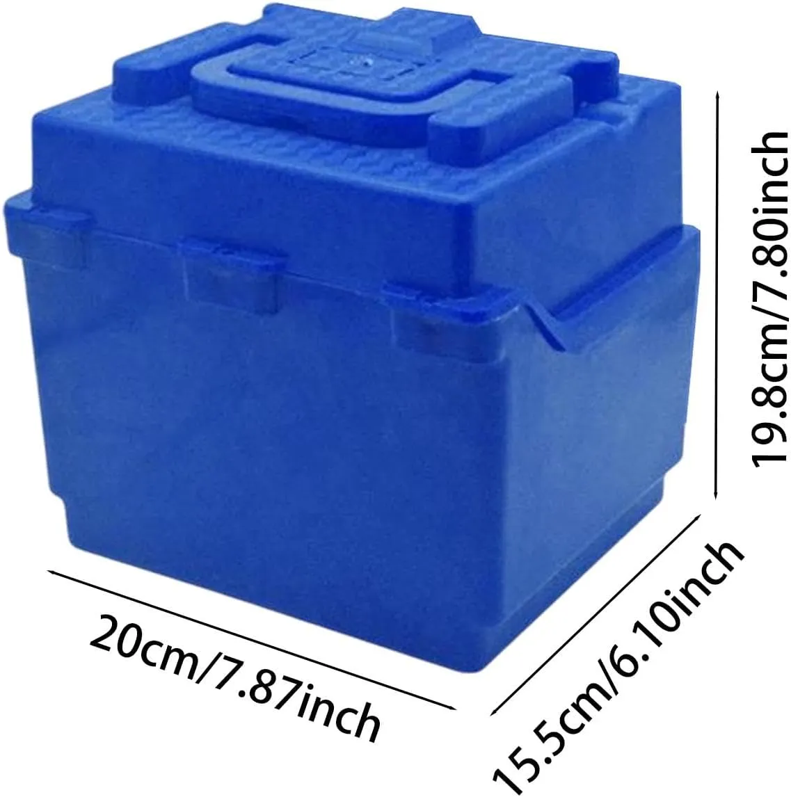 Electric Bike Battery Box Battery Storage Box Dustproof Carrying Box Portable Battery Holder Battery Case for Tricycles, Blue