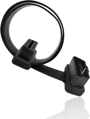Female Extension Cable Flat Ribbon Cable - Full 16pin OBD II OBD2 Male - 19.6inch/50cm Long