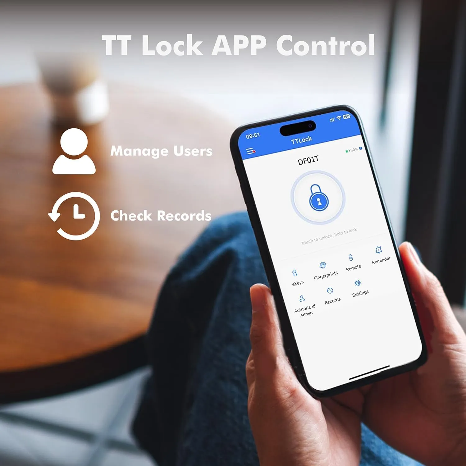 Fingerprint Keyless Entry Door Lock,Smart Deadbolt Lock with App Countrol,Biometric Door Lock with 2 Keys,10 Months Battery,Auto-Lock,One-Touch Lock,Easy Install,Deadbolt Alternative,IP66 Waterproof
