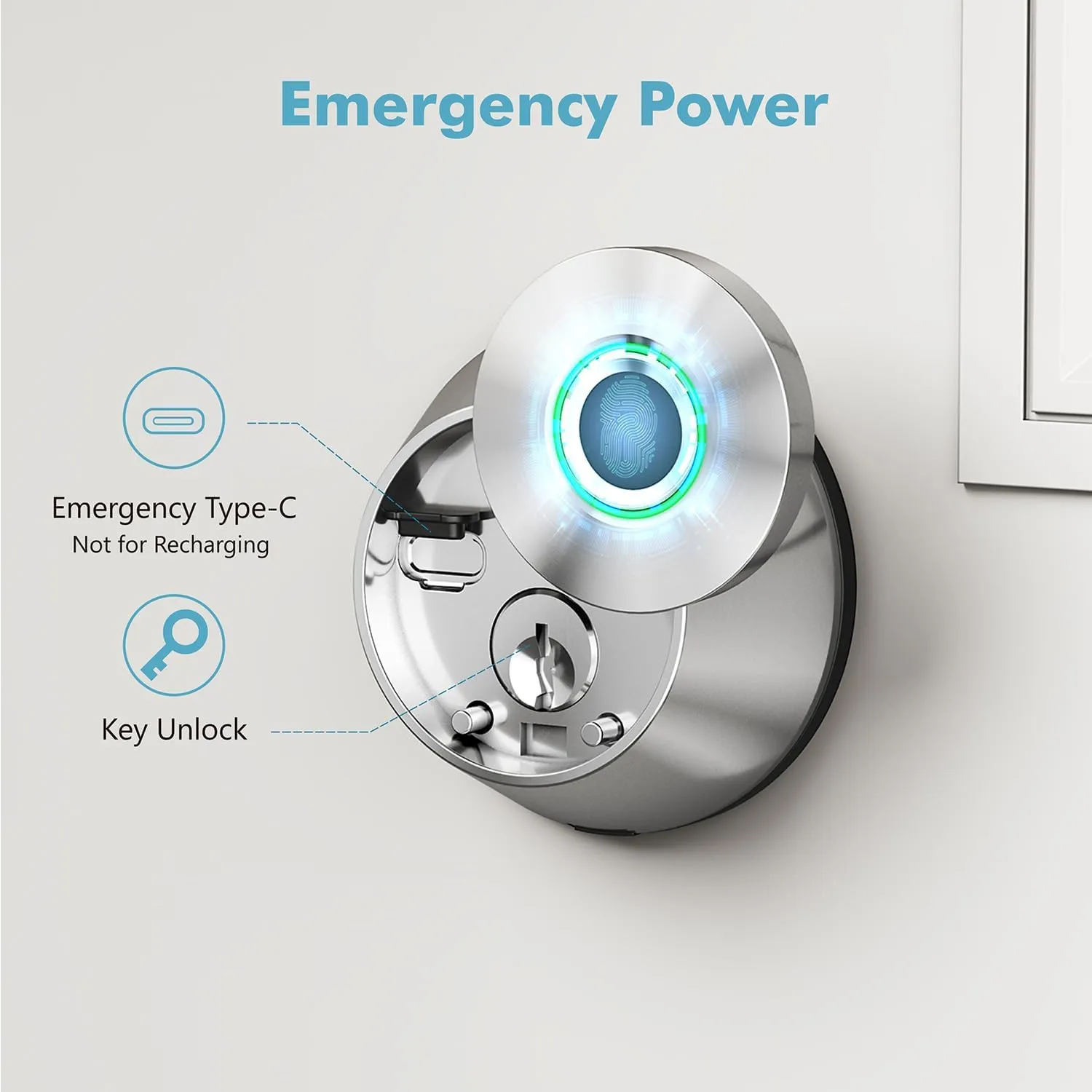 Fingerprint Keyless Entry Door Lock,Smart Deadbolt Lock with App Countrol,Biometric Door Lock with 2 Keys,10 Months Battery,Auto-Lock,One-Touch Lock,Easy Install,Deadbolt Alternative,IP66 Waterproof