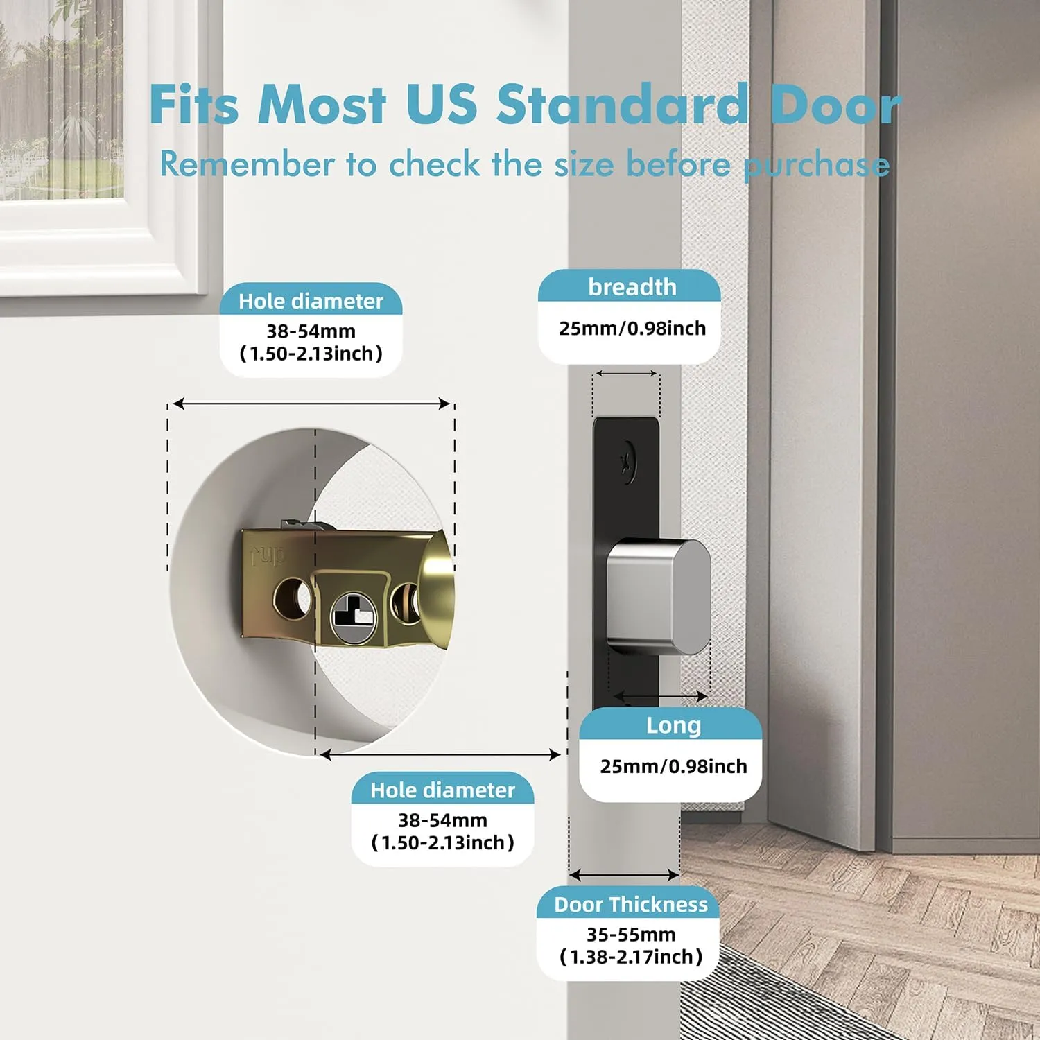 Fingerprint Keyless Entry Door Lock,Smart Deadbolt Lock with App Countrol,Biometric Door Lock with 2 Keys,10 Months Battery,Auto-Lock,One-Touch Lock,Easy Install,Deadbolt Alternative,IP66 Waterproof