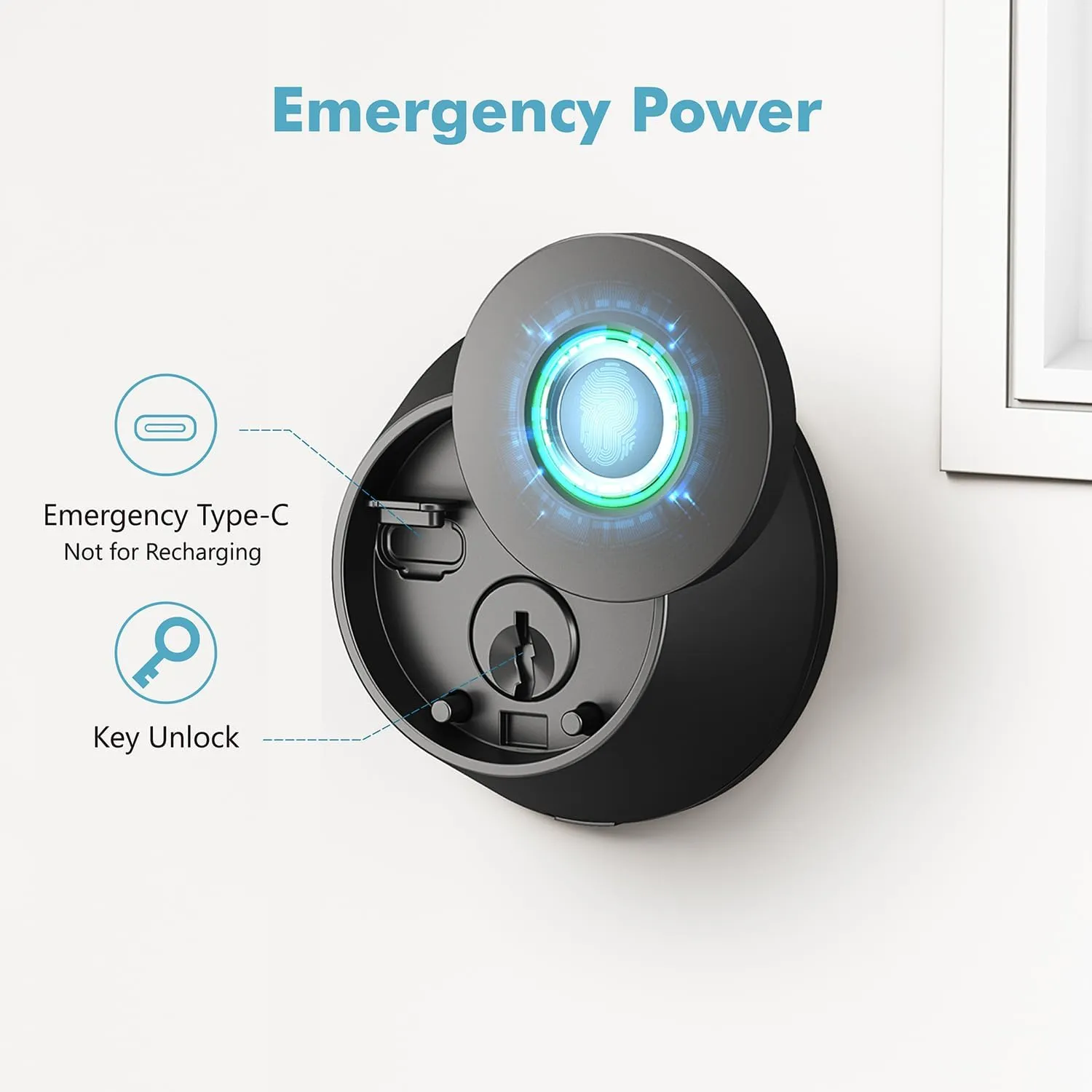 Fingerprint Keyless Entry Door Lock,Smart Deadbolt Lock with App Countrol,Biometric Door Lock with 2 Keys,10 Months Battery,Auto-Lock,One-Touch Lock,Easy Install,Deadbolt Alternative,IP66 Waterproof