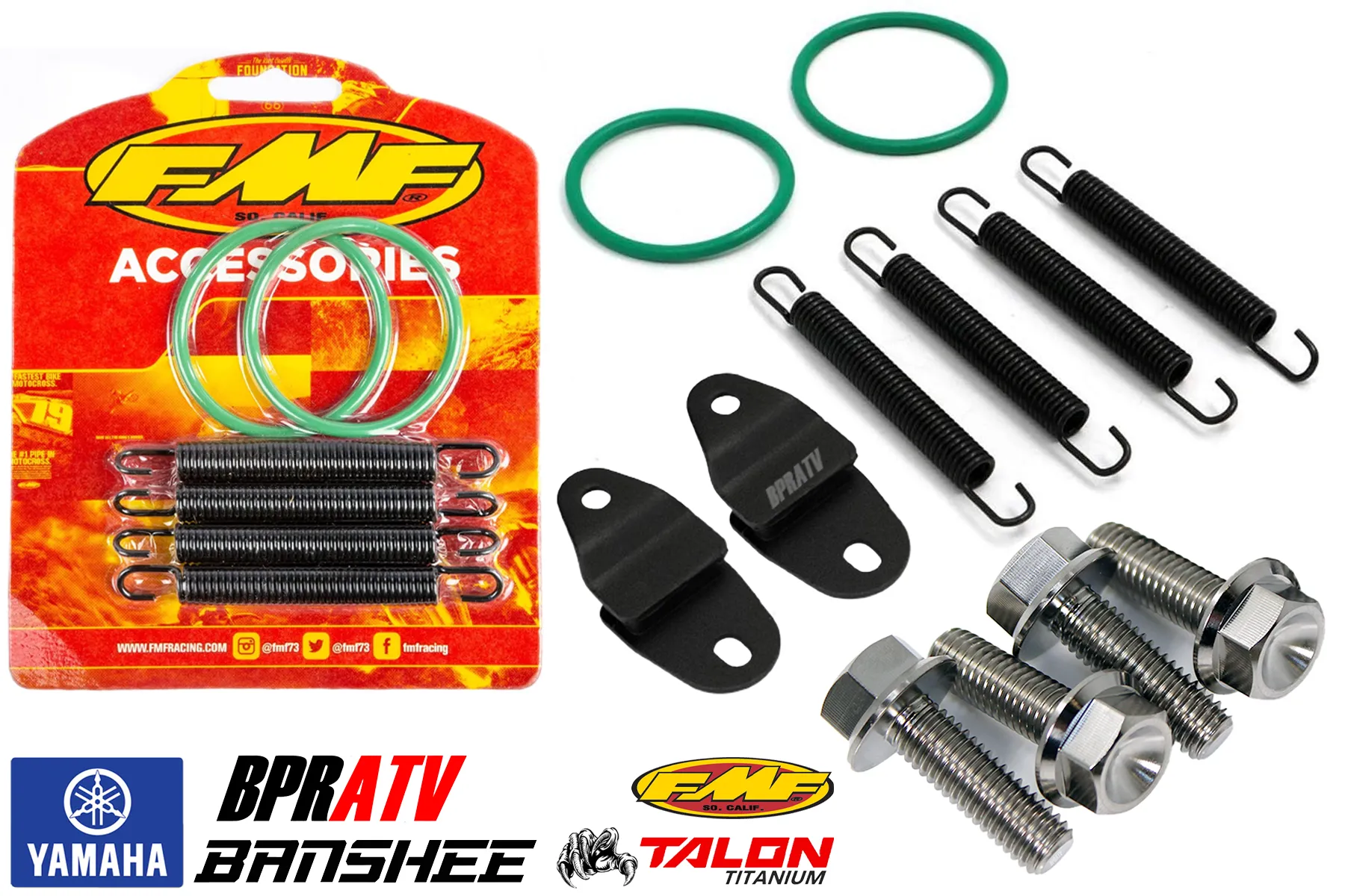 FMF Exhaust Pipe Springs O-Rings Stay Mount Hangers & Titanium Bolts Banshee 350