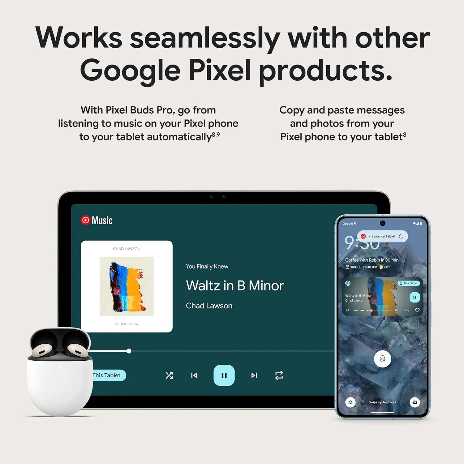 Google Pixel Tablet - Android Tablet with 11-Inch Screen and Extra-Long Battery Life - Porcelain - 8 GB RAM - 256 GB