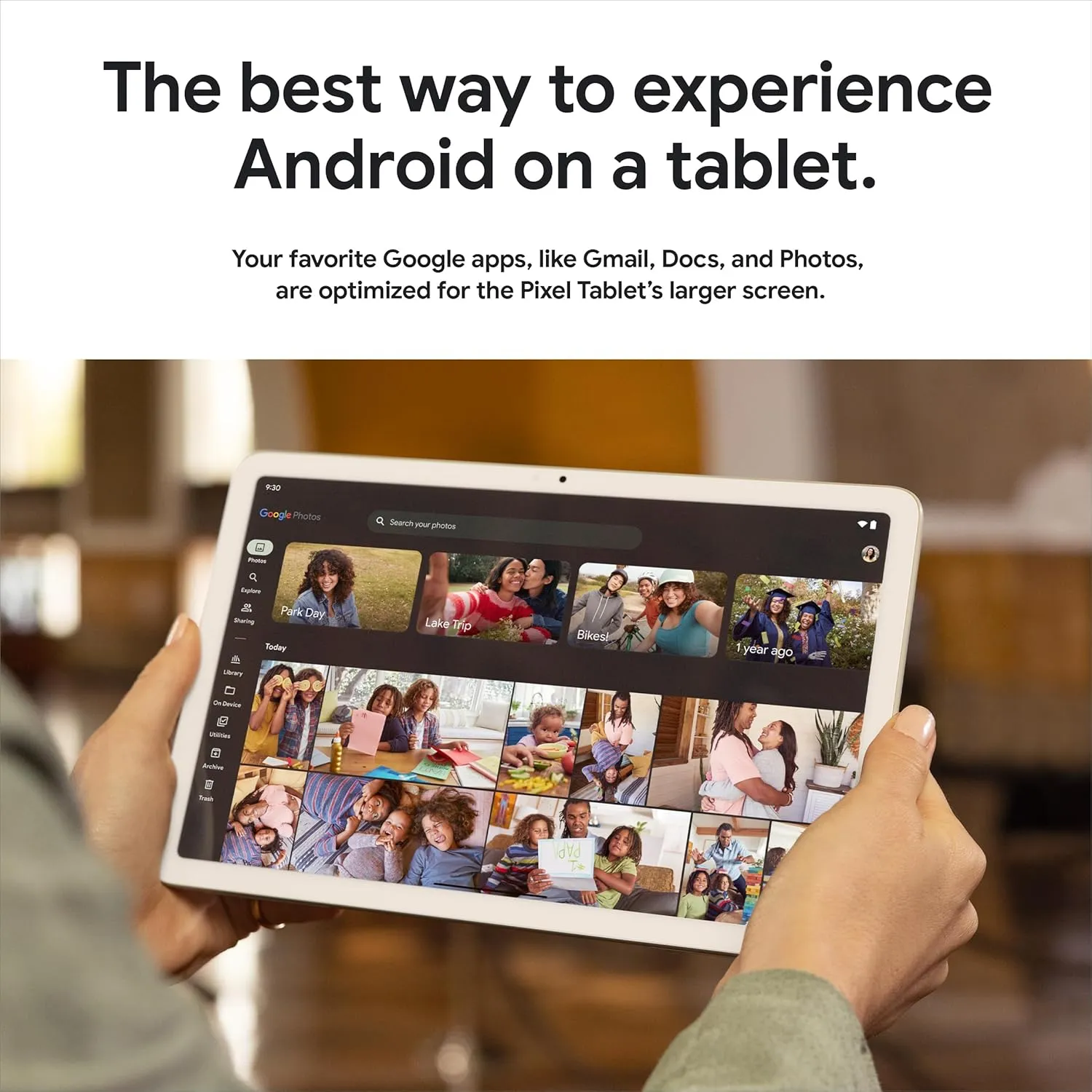 Google Pixel Tablet - Android Tablet with 11-Inch Screen and Extra-Long Battery Life - Porcelain - 8 GB RAM - 256 GB