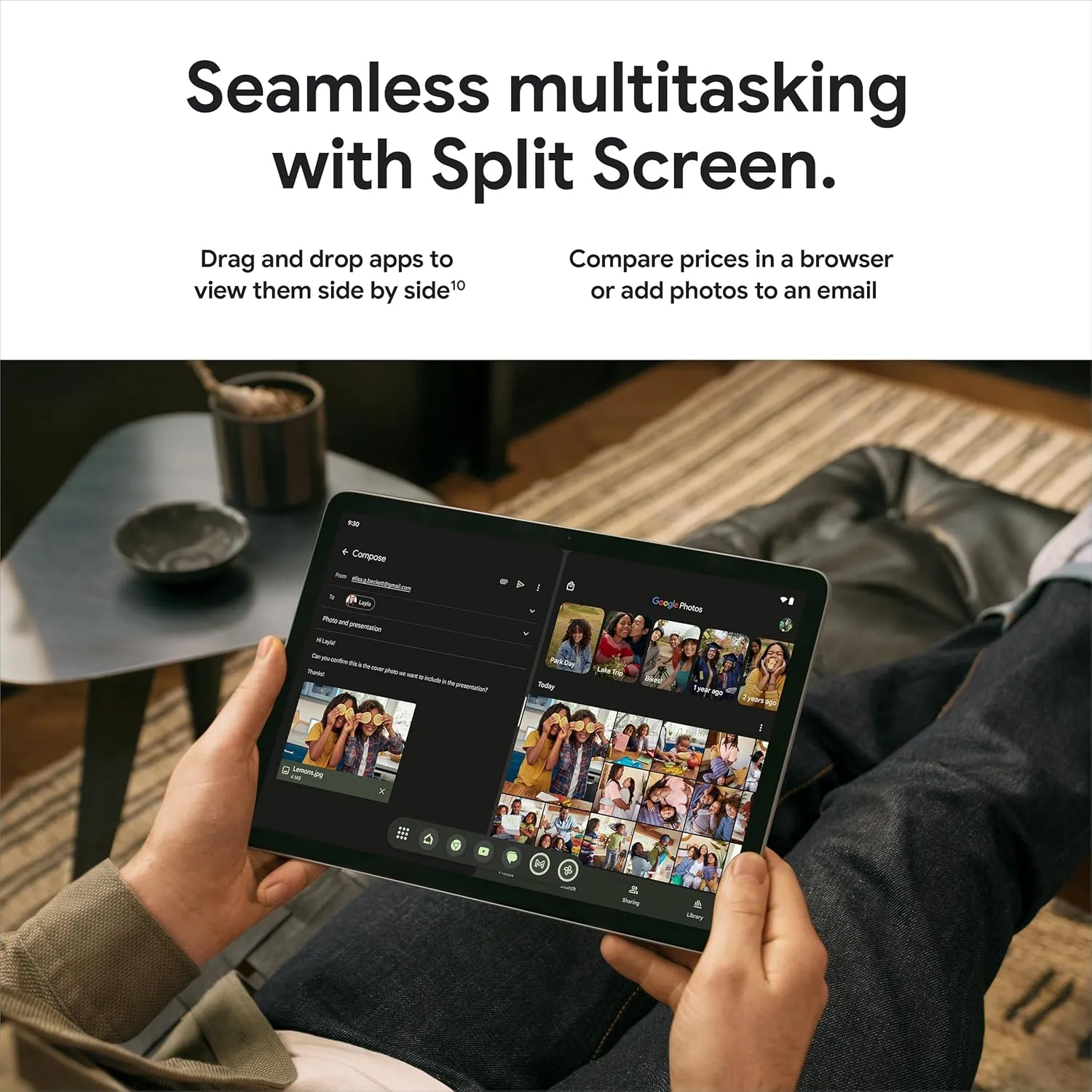Google Pixel Tablet - Android Tablet with 11-Inch Screen and Extra-Long Battery Life - Porcelain - 8 GB RAM - 256 GB