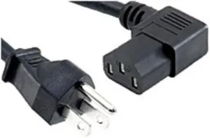 H.F Exchange 10ft 110V 3 Prong Power Right Angle Cord Cable | AC Supply Electrical Long Cable | Power Supply Cord P/N E060001 for Elliptical Treadmill Upper Body Erg Work with SciFit SX1000