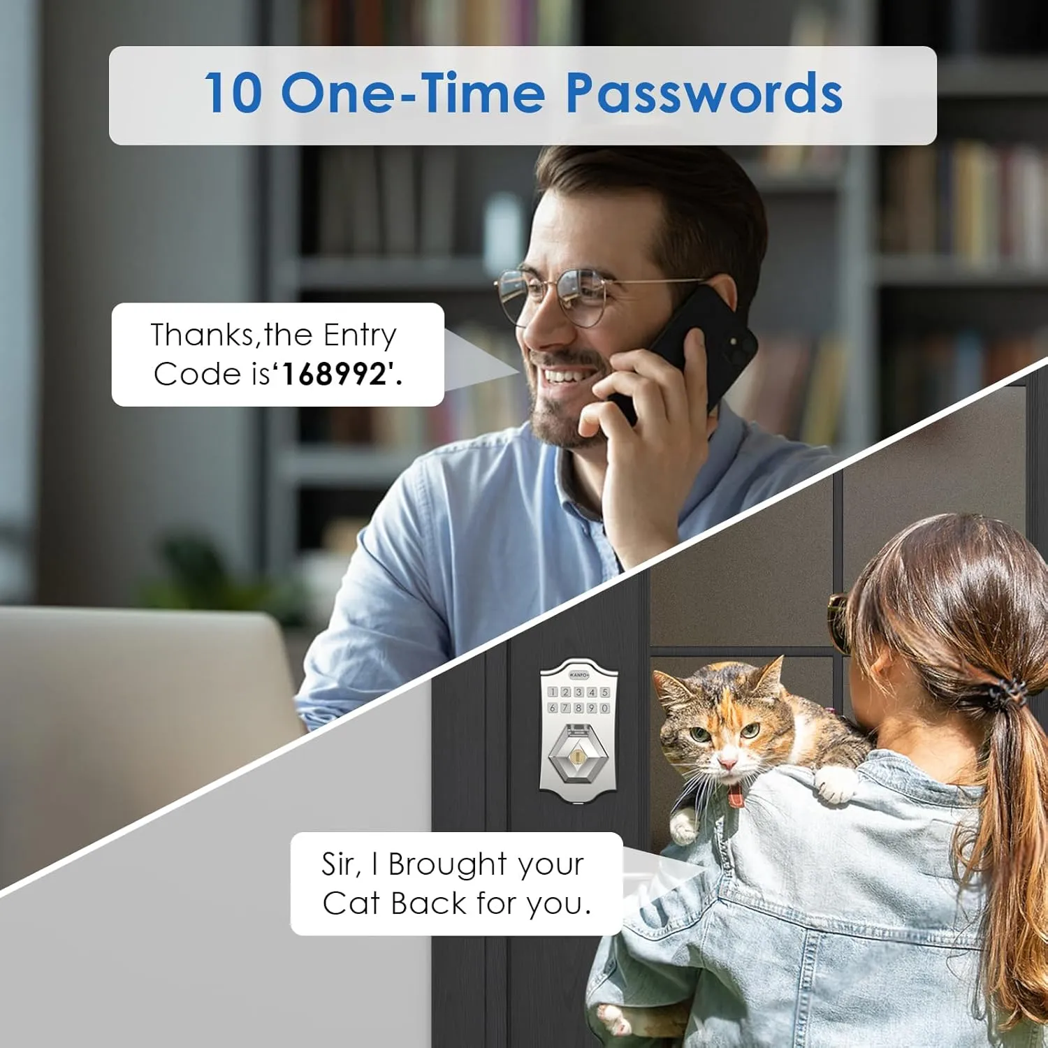 KS3 Keyless Entry Door Lock Deadbolt with Keypad,Smart Locks for Front Door with 2 Keys,Electronic Door Locks Deadbolt,Auto Lock,Easy Installation,Satin Nickel