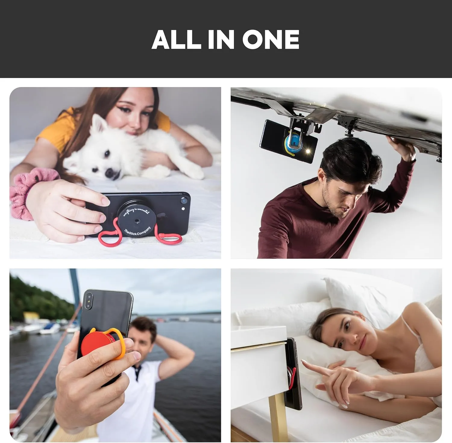 Magnetic Phone Grip & Flexible Phone Holder use as pop Socket Tripod Stand for Stable Phone use in car Bicycle Office for Non-Magnetic Surfaces - NOT Compatible with MagSafe