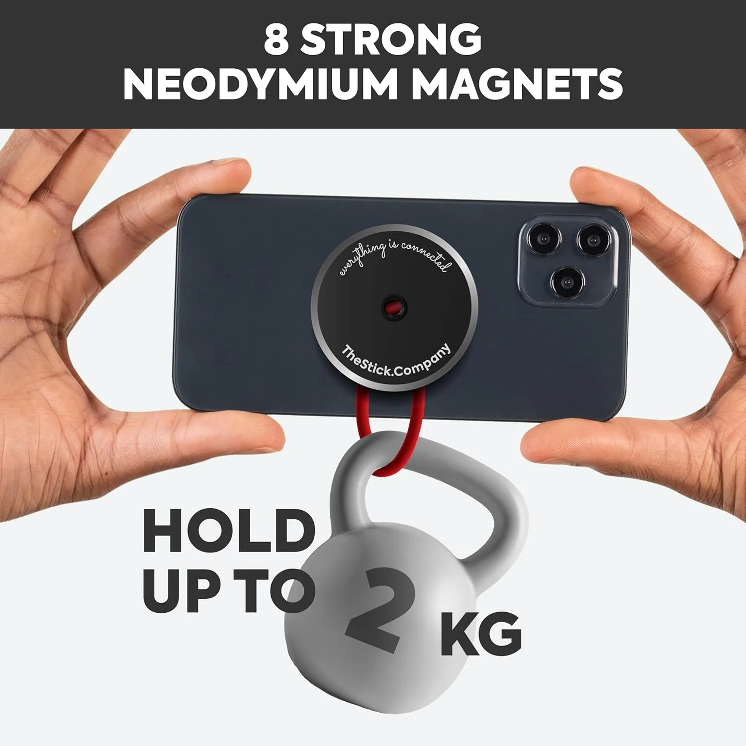 Magnetic Phone Grip & Flexible Phone Holder use as pop Socket Tripod Stand for Stable Phone use in car Bicycle Office for Non-Magnetic Surfaces - NOT Compatible with MagSafe
