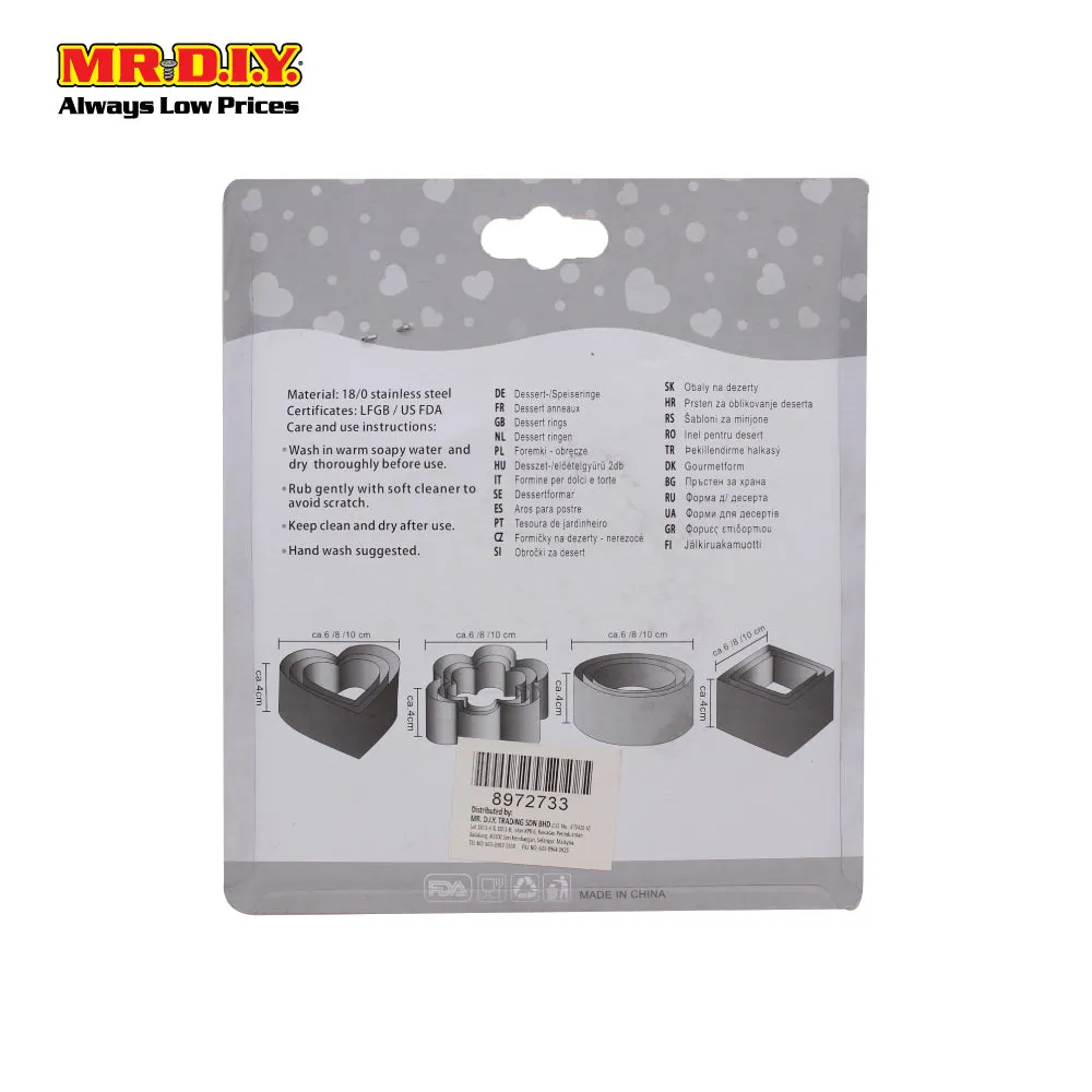 (MR.DIY) Stainless Steel Dessert Rings For Cookie Cutter