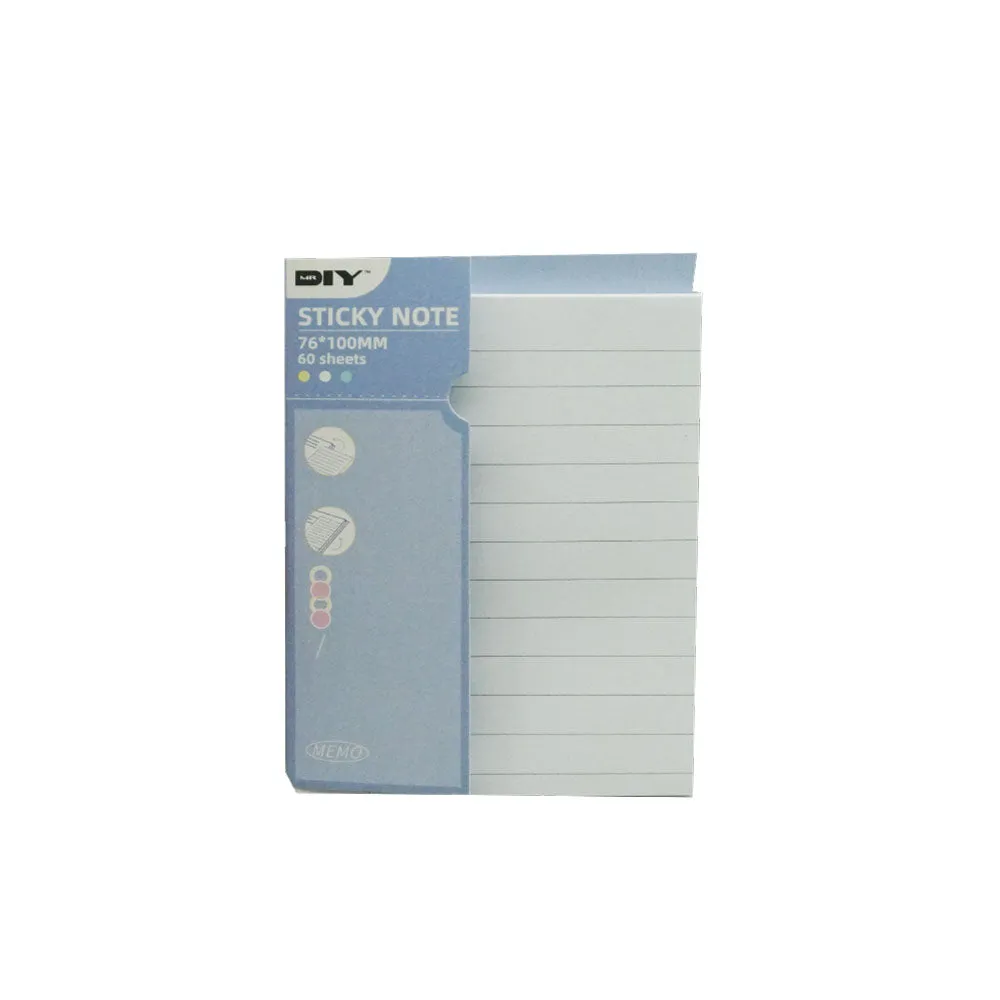 (MR.DIY) Sticky Note Memo Printed Lines Sticker 60 Sheets (76 x 100mm)