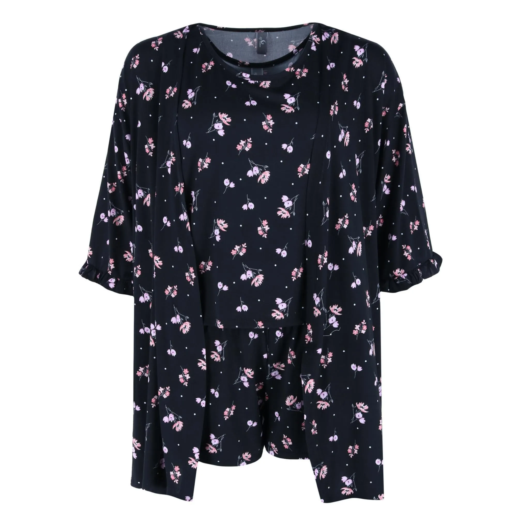 PJ Couture Women's Tank Top and Shorts with Robe Sleep Set