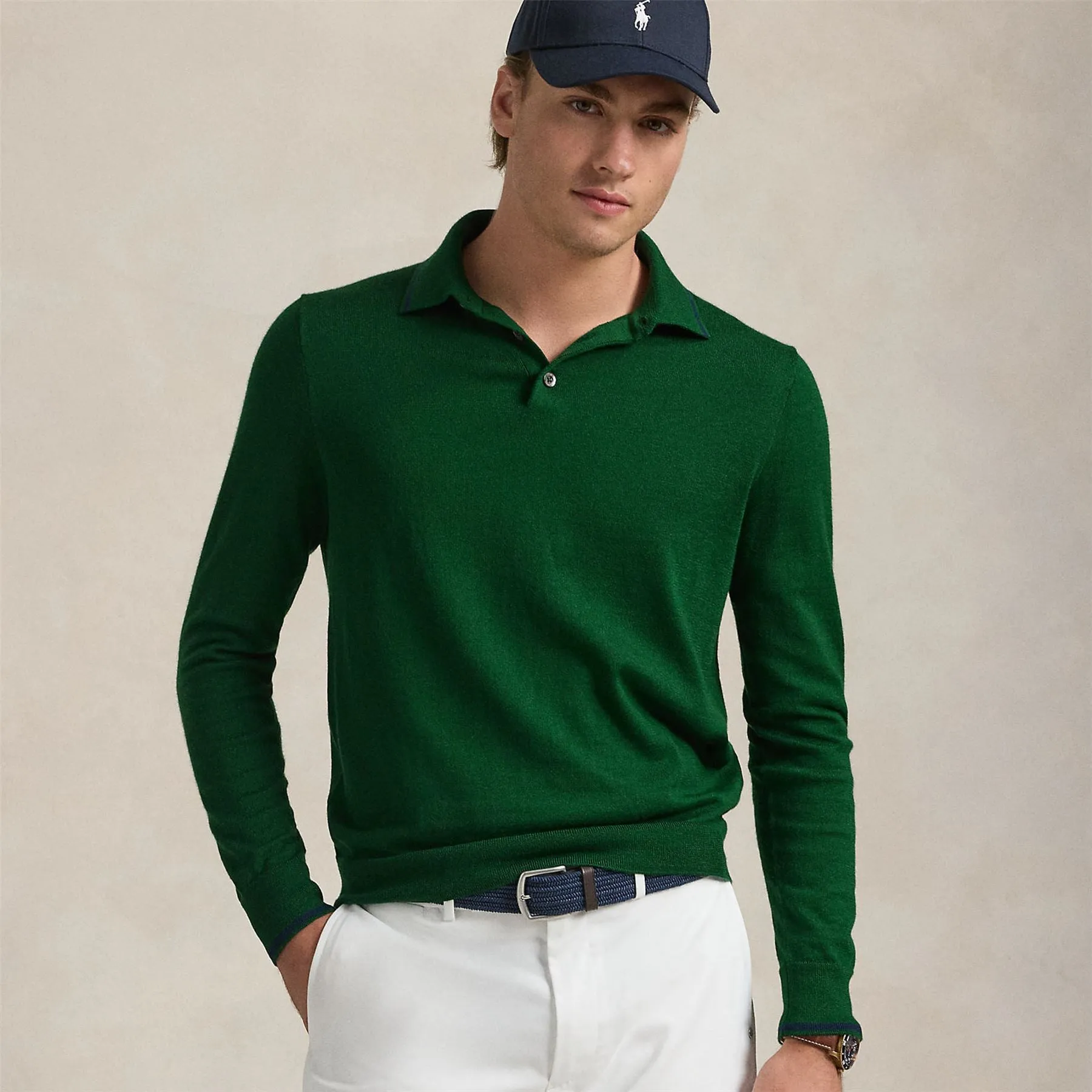 RLX Merino Coolmax LS Polo New Forest - AW24