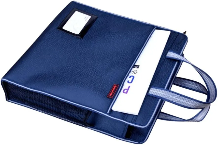 SIQITECHNO Zippered Document Bag with Handle Waterproof Briefcase Handbag A4 File Organizer for Files Laptop Notebooks