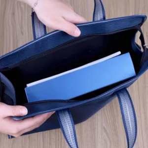 SIQITECHNO Zippered Document Bag with Handle Waterproof Briefcase Handbag A4 File Organizer for Files Laptop Notebooks