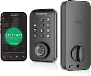 Smart Door Lock with Keypad: Fingerprint Smart Knob - Keyless Entry Digital Lock for Front Door - Deadbolt with APP - Generate Passcode Remotely - Quick DIY Installation