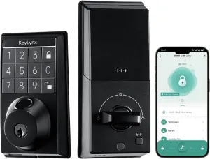 Smart Lock - Keylynx Keyless Entry Door Lock Deadbolt with Keypad - Fingerprint Door Locks for Front Door with App Control - Auto Lock - Easy Installation with 2 Keys