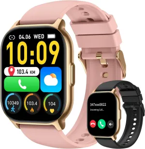 Smart Watch for Men Women Fitness: Make/Answer Call Smart Watches for Men Digital Mens Watches Running Waterproof Smartwatch Android Phones iPhone Samsung Compatible Heart Rate Monitor Step Tracker