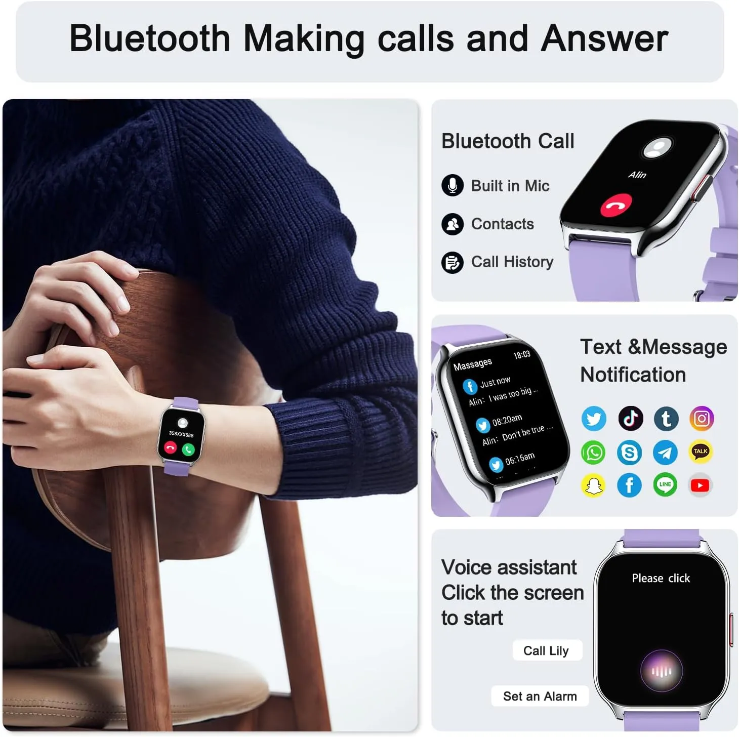 Smart Watch for Men Women Fitness: Running Smart Watches for Men Digital Mens Watches Make/Answer Call Waterproof Smartwatch Android Phones iPhone Samsung Compatible Heart Rate Monitor Step Tracker