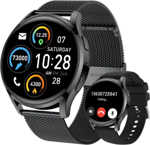 Smart Watch for Men Women Fitness: Waterproof Make/Answer Call Smart Watches for Men Digital Mens Watches Running Step Tracker Smartwatch Android Phones iPhone Samsung Compatible Heart Rate Monitor
